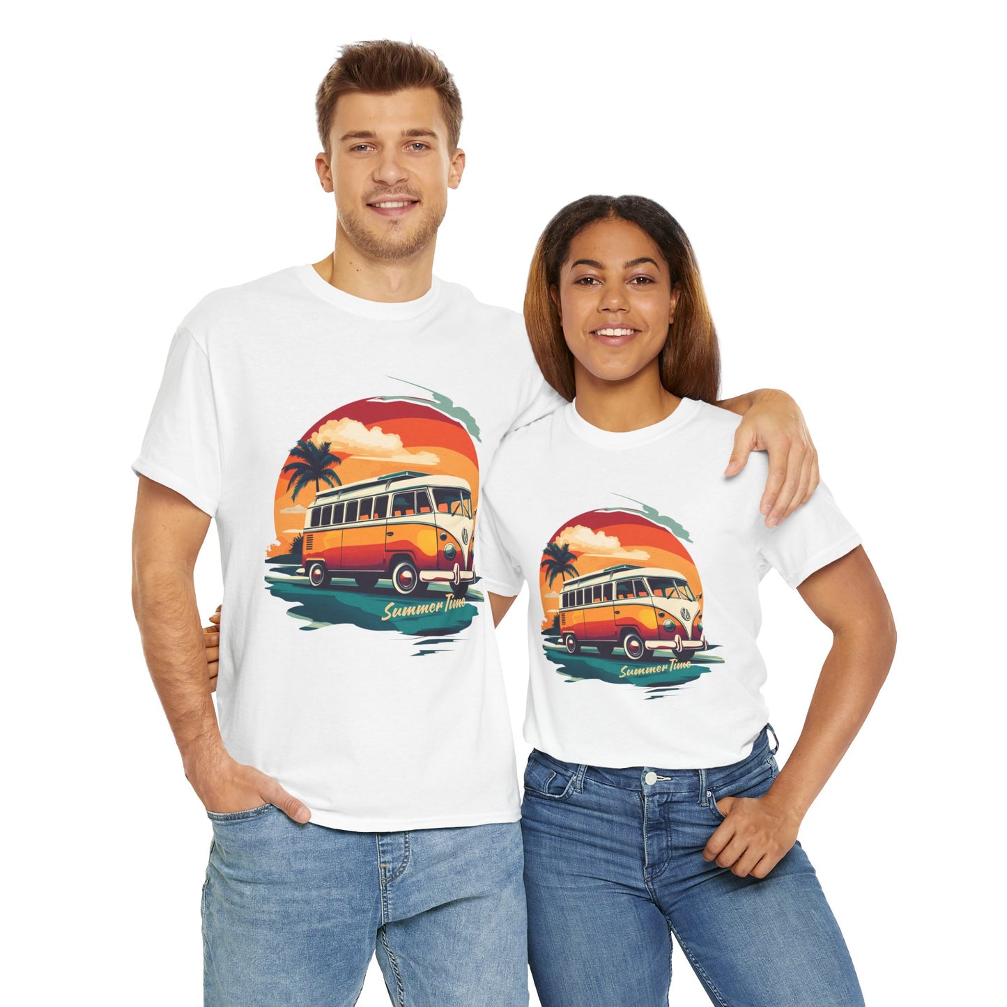Retro Summer Vibes Unisex Cotton Tee - 'Summer Time' Design