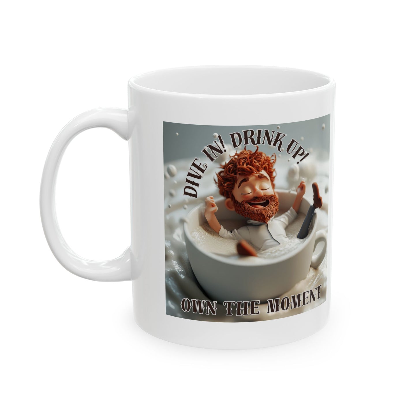 Unique Inspirational Ceramic Mug - "Dive Into the Moment" - Perfect Gift for Coffee Lovers