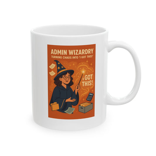 Ceramic Mug for Office People Gift - Admin Wizard at Work