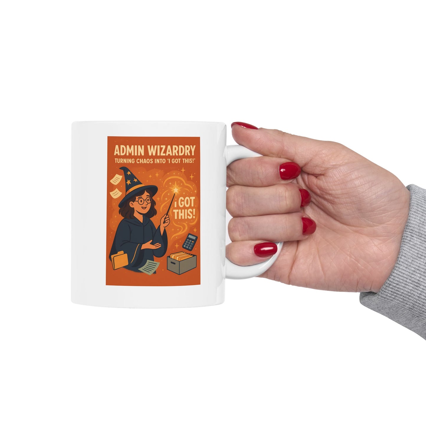 Ceramic Mug for Office People Gift - Admin Wizard at Work
