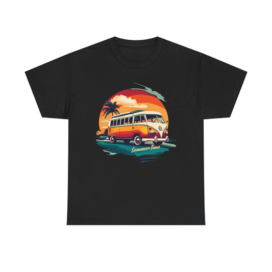 Retro Summer Vibes Unisex Cotton Tee - 'Summer Time' Design